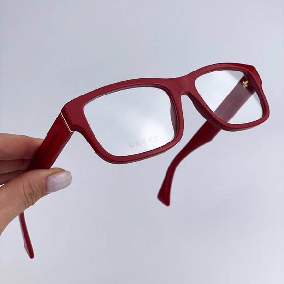 🔥  Gucci GG1141O 006 Eyeglasses Red Square Men - Picture 8 of 10
